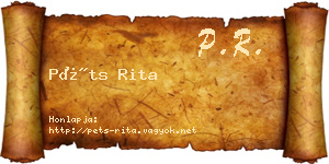 Péts Rita névjegykártya